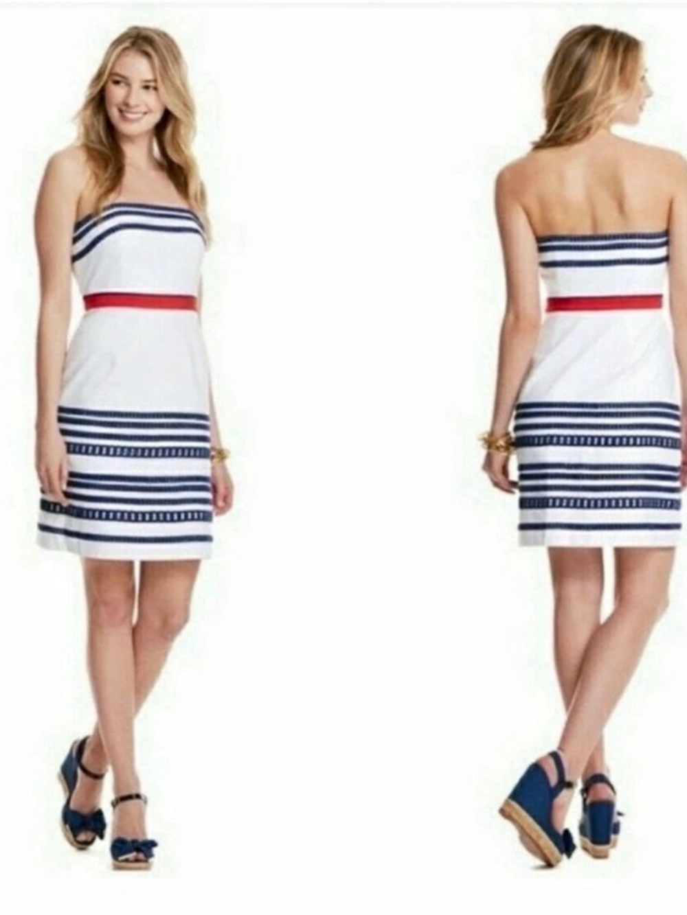 Vineyard Vines Red White Blue Mini Dress Size Medium. Perfect for 4th of July!